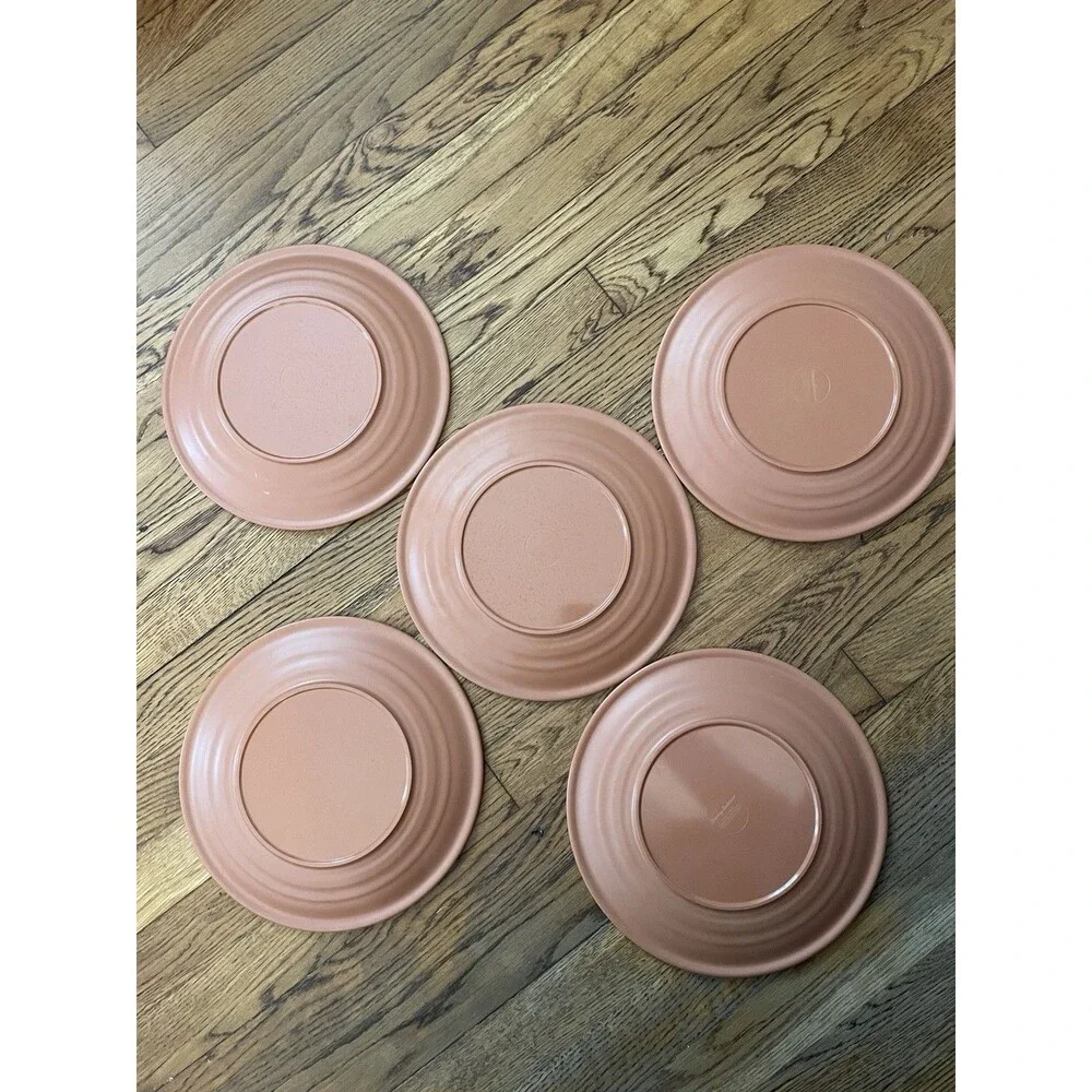 TOMMY BAHAMA Spanish Blue Tile Melamine Terracotta Dinner Plates 10.5